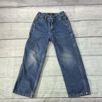 Polo Jeans Co Ralph Lauren 工装弹力弹性蓝色牛仔水洗牛仔裤男童 6 码 — 第 1/4 张图片
