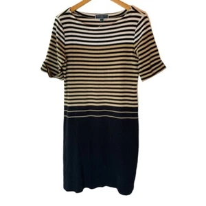 New Striped Stretchy Comfort Tee Shirt Dress Size Small Travel Cruise *Note - Picture 1 of 8