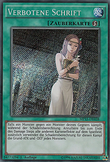 YU-GI-OH, VERBOTENE SCHRIFT, SCR, MP15-DE038, 1. Auflage, TOP - Bild 1 von 1