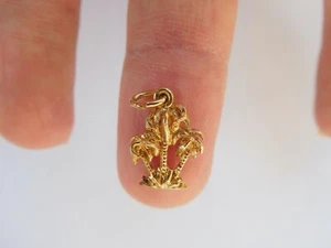 Art Deco 14K Gold Beach Palm Coconut Trees Eckfeldt Ackley Pendant Charm🌴 - Picture 1 of 8
