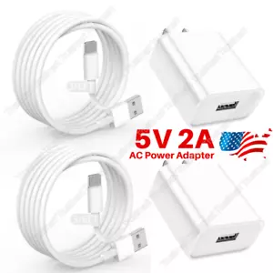 USB Wall Charger Block Fast Charging Cable Lot For iPhone 8 XR 14 11 12 13 iPad - Picture 1 of 18
