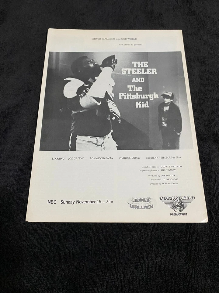 Anuncio The Steeler & Pittsburgh Kid 1981 con Joe Green, Henry Thomas de E.T. fama Foto 1 de 1