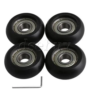 12pcs Black Ball Bearing Guide Pulley Roller Round Wheel 8x32x12mm for Window - Picture 1 of 8