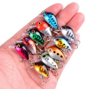 10 MICRO PLUGS CRANK PLUG BAIT SPINNING LURES SNAP BEAN PIKE PERCH TROUT #21 - Picture 1 of 9