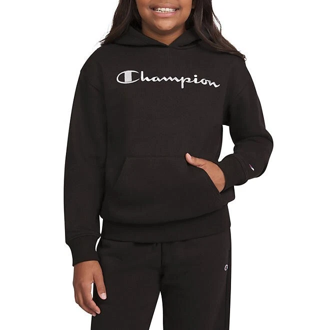 Sudadera con capucha polar con logotipo Champion Girls talla XS 4/5 negra SIN ETIQUETAS Foto 1 de 4