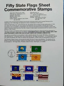1976 50 US States Flags Sheet Commemorative Stamps,MH,OG - Picture 1 of 5