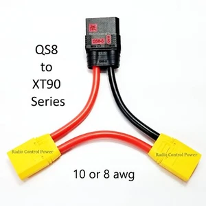 RCP-QS8 FEMALE TO XT90 MALE ANTI SPARK SERIES HARNESS 8 or 10 awg Double Voltage - Picture 1 of 22