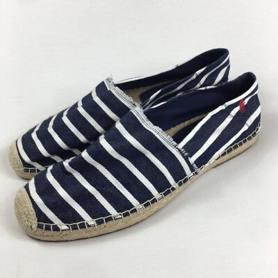 Polo Ralph Lauren Cevio Blue Striped Slip On Canvas Espadrilles Shoes Men’s 12 - Image 1 of 4