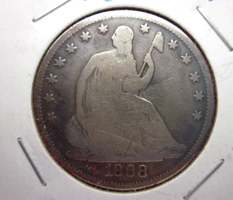 1868 SEATED LIBERTY HALF DOLLAR 50c COIN PHILADELPHIA MINT NICE RARE DATE Cover