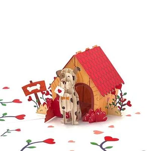 Pop Up Greeting Card - 3D Pop-Up Heartwarming Postel Dog - Picture 1 of 6