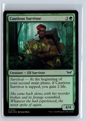 (3x) FOIL Cautious Survivor Duskmourn Common – MTG Magic the Gathering Card - Image 1 of 2