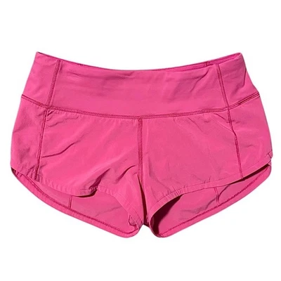Спортивные шорты Lululemon Speed Up Sonic розовые с заниженной талией 2,5 дюйма с подкладкой размер 0 - Изображение 1 из 4