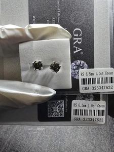 925 silver 1ct each Green Moissanite earrings push back With GRA - Picture 1 of 2