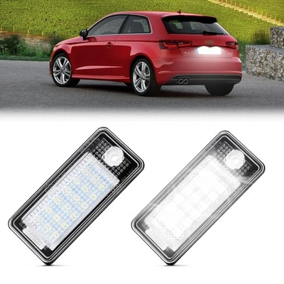 Led License Plate Lights for Audi A3 S3 A4 S4 A6 S6 A8 S8 Q7 RS4 Rear Bumper ... - Image 1 of 4
