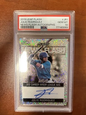 2019 Julio Rodriguez News Flash Autographs #NF-JR1 🔥PSA 10 Mariners Star RC - Image 1 of 2