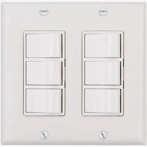 Decora Light Switch,Triple Rocker Switches with Included 2-Gang Wall Plate, 15A - Picture 1 of 12