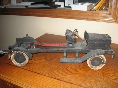 古董大约 1920 年 Kingsbury 玩具 消防部门自卸车 适用于零件 — 第 1/4 张图片