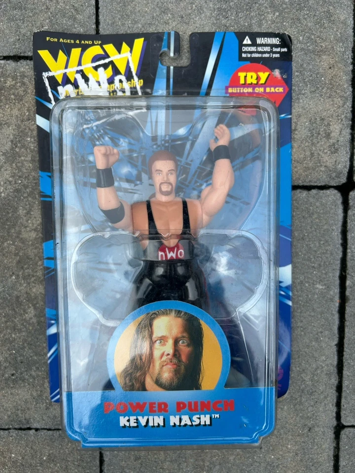 1998 KEVIN NASH WCW-NWO SEALED NOS POWER PUNCH ACTION FIGURE - Image 1 of 4