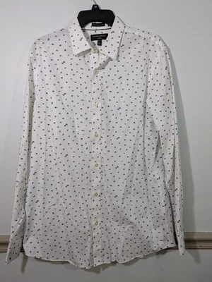 Banana Republic Factory Non-Iron White Floral Casual Button Up Shirt Men's LT - Image 1 of 3