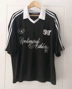 Primark Black & White V Neck, Short Sleeve, Football Jersey Size L - Picture 1 of 7