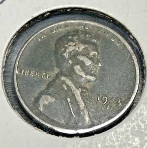 1943 S ONE STEEL CENT LINCOLN WHEAT - Faded 4 In The Date NICE CONDITION - Picture 1 of 2