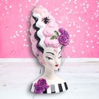 18" Monster Bride Bust With Pink Hair Halloween Decor *SHIPS WITHIN 10 DAYS* NEW