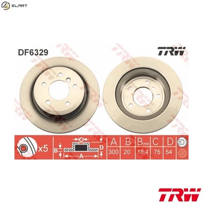 2x BRAKE DISC DF6329 FOR BMW Z4/Roadster/E89 N20B20A 2.0L 4cyl Z4 Roadster E89 - Image 1 of 4