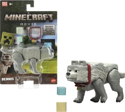 Mattel Minecraft Action Figure & Accessories Set, 3.25-inch Dennis The Wolf Posa - Image 1 of 4