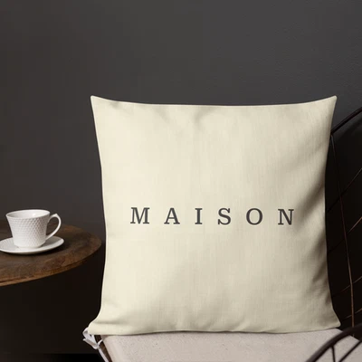 Almohada de lujo - Maison Paris 75 - Cojín beige elegante minimalista Foto 1 de 4