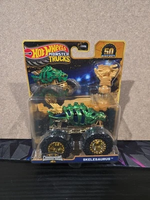 Hot Wheels Monster Trucks Skelesaurus CHASE 50-я годовщина трофей чемпионов - Изображение 1 из 2