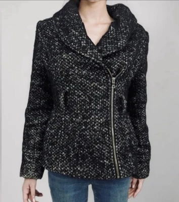 Chaqueta de tweed negra para mujer Guess talla M Foto 1 de 4