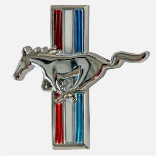 Mustang 1965 1966 guantera emblema caballo plano cromado nuevo envío gratuito Foto 1 de 1