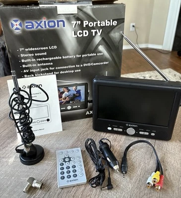 Axion AXN-8701 7" Portable Widescreen LCD TV Television - Image 1 of 4