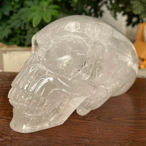 9.79LB Top Natural Transparente Cuarzo Energía Alienígena Calavera Tallada a Mano Cristal Reiki - Imagen 1 de 9