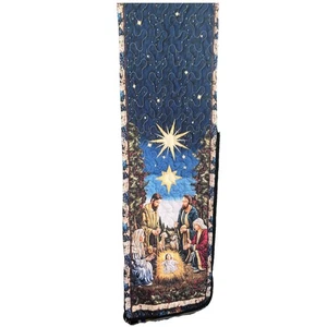 Vtg Quilted Nativity Table Runner Or Wall Hanging! 47” - Picture 1 of 9