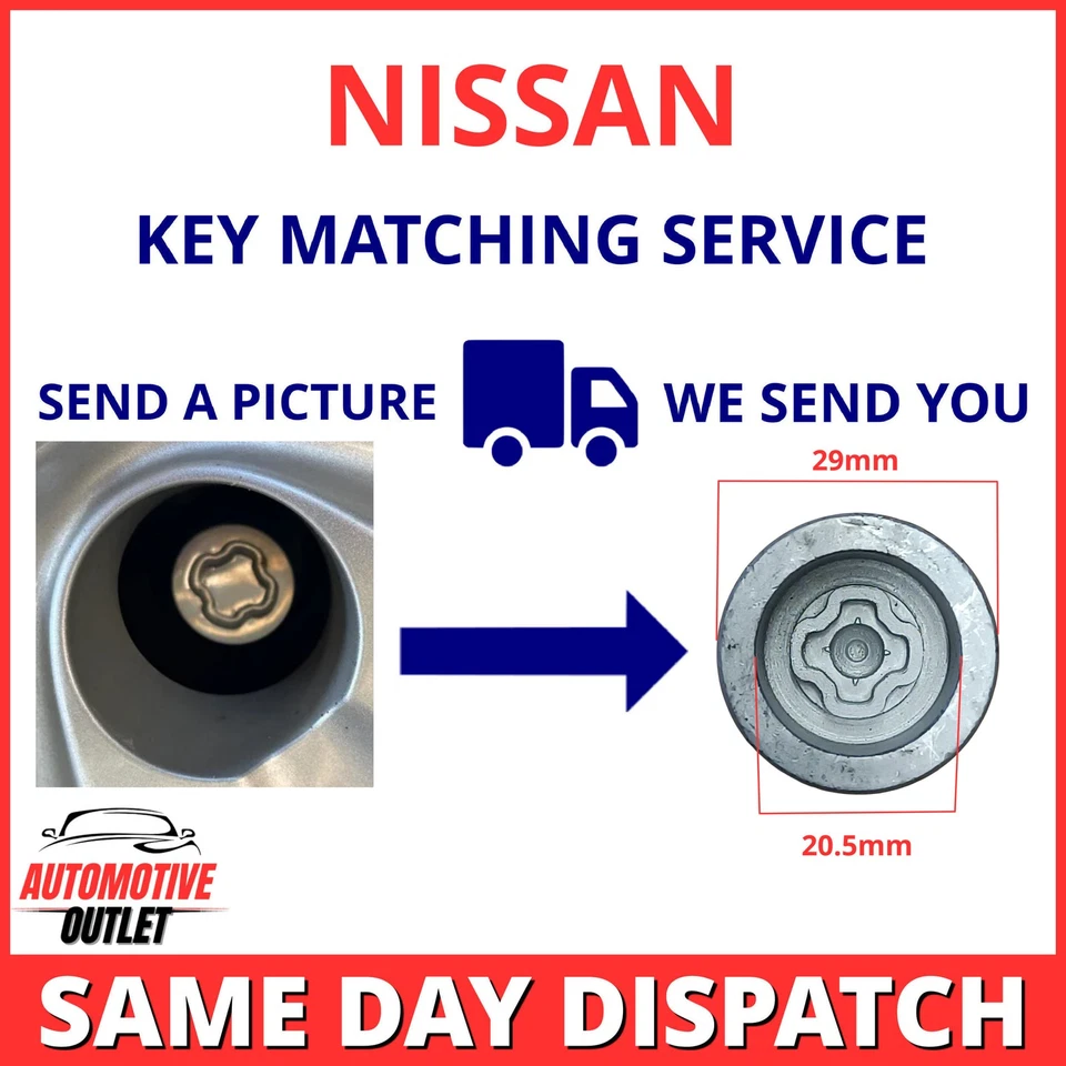 FOR NISSAN JUKE WHEEL NUT KEY SECURITY MASTER LOCKING SERVICE UK BOLT MATCHING - Image 1 of 4