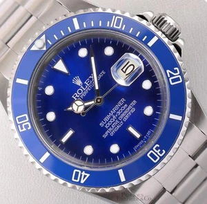 Rolex Submariner 16610 Date Edelstahl 40 mm - maßgeschneidert blau Keramik & blaues Zifferblatt - Bild 1 von 8