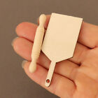 2Pcs Dollhouse Miniature Rolling Pin Chopping Board Tray Kitchen Model Decor  wi