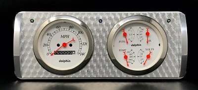 Juego de insertos girados de motor estilo cuádruple panel de instrumentos Ford Car 1940 blanco Foto 1 de 4