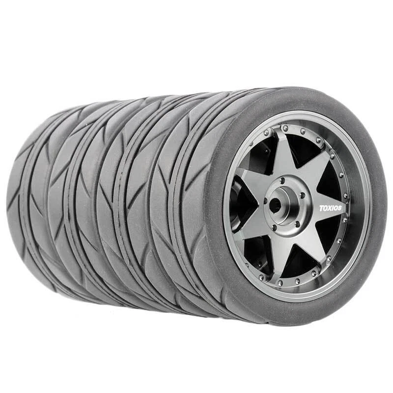 1/10 Rc Aluminium Alloy Wheels Tires Set for Tamiya tt02 tt01e Hpi Rs4 kyosho D4 - Image 1 of 4
