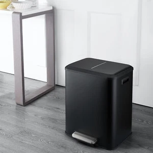 Kitchen Step Trash Can 8 Gal Dual Compartment Garbage Can W/ Soft-Closing Lid US - Picture 1 of 10