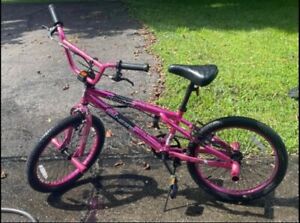  20" Genesis' Krome BMX steel frame bicycle with front and rear pegs, pink