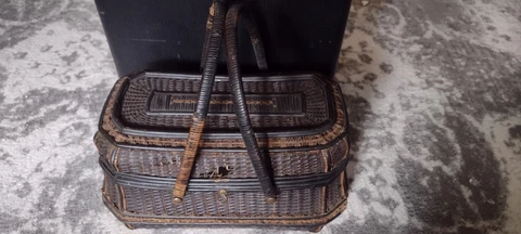 ANTIQUE MADE IN GERMANY HAND WOVEN BASKET WITH PROVENANCE Cover