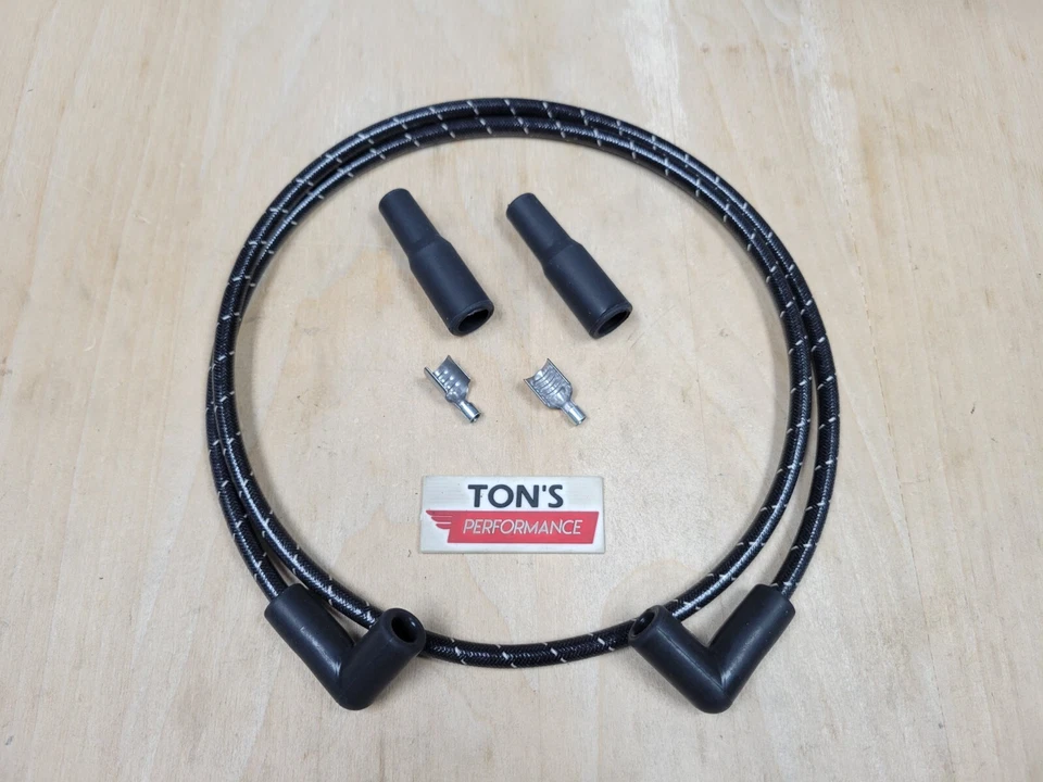 Harley Davidson Sportster Dyna Softail Big Twin Kit de cables de bujía negro blanco Foto 1 de 1