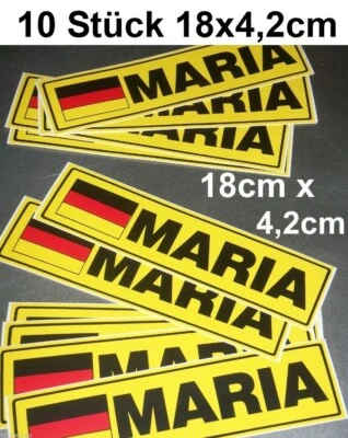 HIERZEGGER 10x STICKER NAME MARIA AUFKLEBER AUTOAUFKLEBER AUTO DEUTSCHLAND NAMENSSCHILD