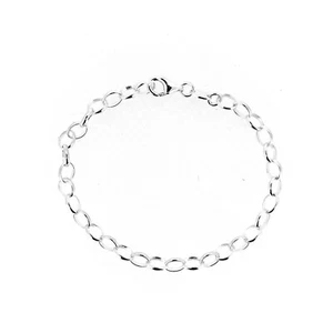 Solid Sterling Silver Oval Link Bracelet 7.25" - Bild 1 von 1