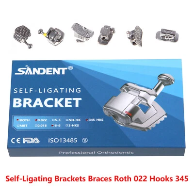 Dental Orthodontic Self Ligating Brackets Braces Roth .022 345 HK+Buccal Tube - Image 1 of 4