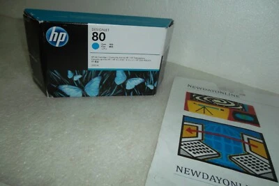 HP 80 Ink Cartridge CYAN for DesignJet 1050c 1055cm Plus 350 ml C4846A OEM NEW - Image 1 of 4