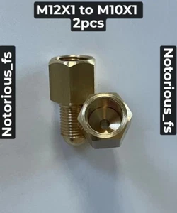NEW Brake Line Pipe Brass Metric Adapter brake lines Adapter M12X1 to M10X1 2pcs - Picture 1 of 13