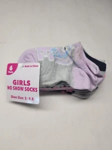 6 Pairs Of Girls Unicorn Cozy No Show Socks Size 3-8.5 NWT - Picture 1 of 3